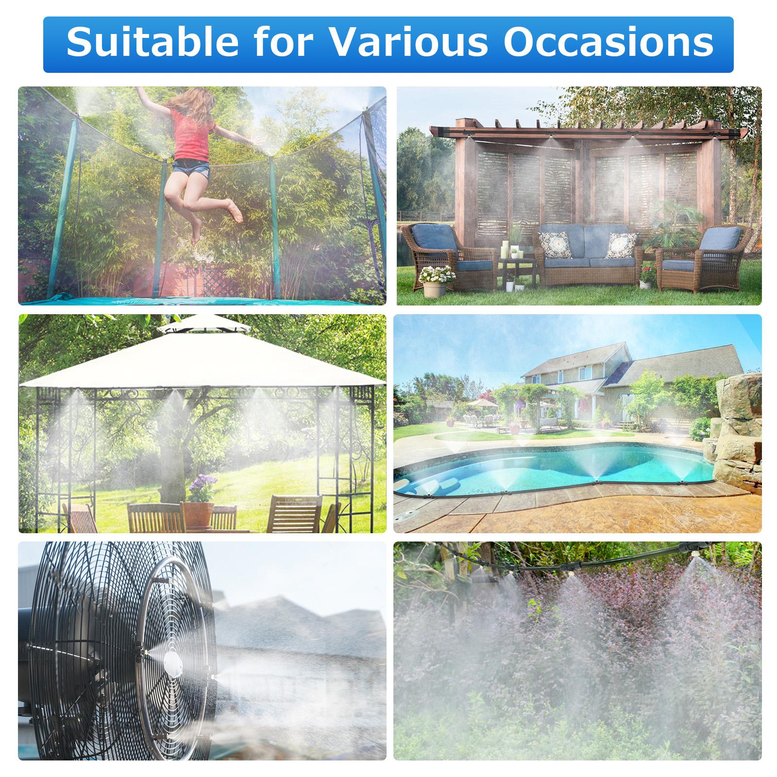 50Ft Outdoor Misting Cooling System,Misters for Garden Lawn Greenhouse