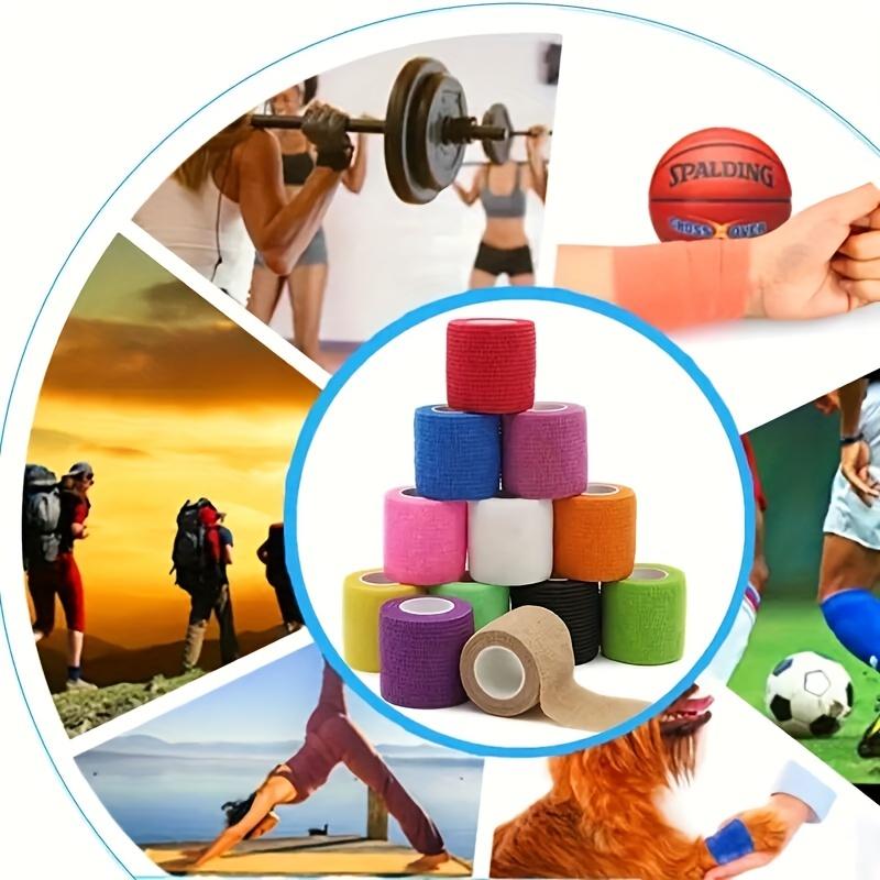 2 Rolls Self-Adhesive Elastic Bandage – 2"x177", Random Colors, Wrist & Ankle Support for Gym & Sports, Boxing Training Band