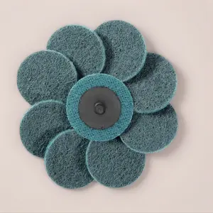 2 Inch 50 Pack Blue Fine Grit Roloc Surface Conditioning Discs Sanding Pads Quick Change for Auto Body Rust Paint Removal Tool