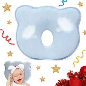 Memory Foam Baby Pillow For Machine Washable Neck Support Cotton Neck Support Pillow, Travel Outdoor Pillow,Machine Washable Prevent Flat Head Infant Sleep Pillow