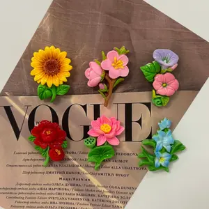 Cute Refrigerator Magnets Set, Flower Home Decor, Creative Blackboard Magnetic Tiles, DIY Wall Stickers, Artistic Style, Natural Lovers Choice, Floral, Fridge Magnets, Refrigerator Decorating Magnet