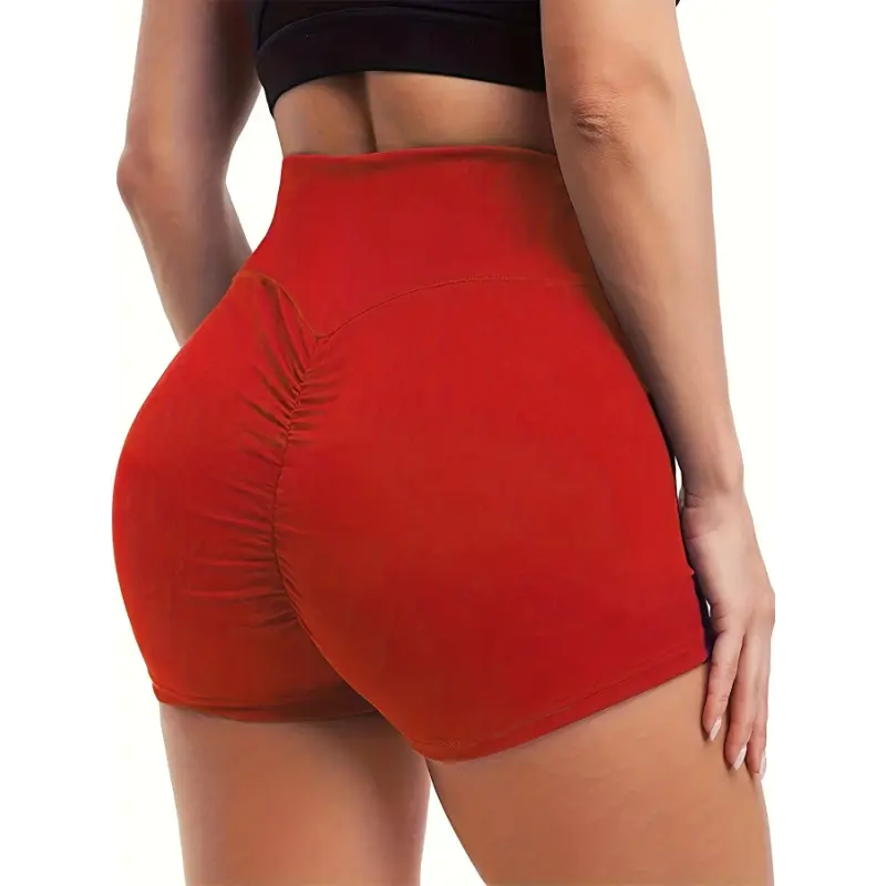 Women's Sporty Honeycomb Jegging Shorts - High-Waist, Butt-Lifting, High-Stretch Polyester Blend Female Bottoms with Belt, Machine Washable for Yoga & Running, Sporty Sports Shorts, Active