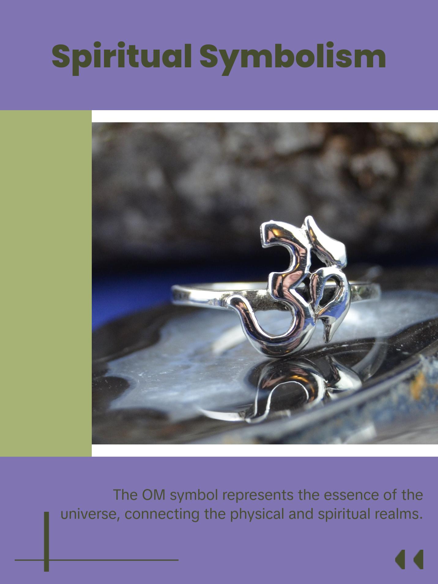 Sterling Silver OM Symbol Ring | Hindu Sacred Sound | Spiritual Jewelry