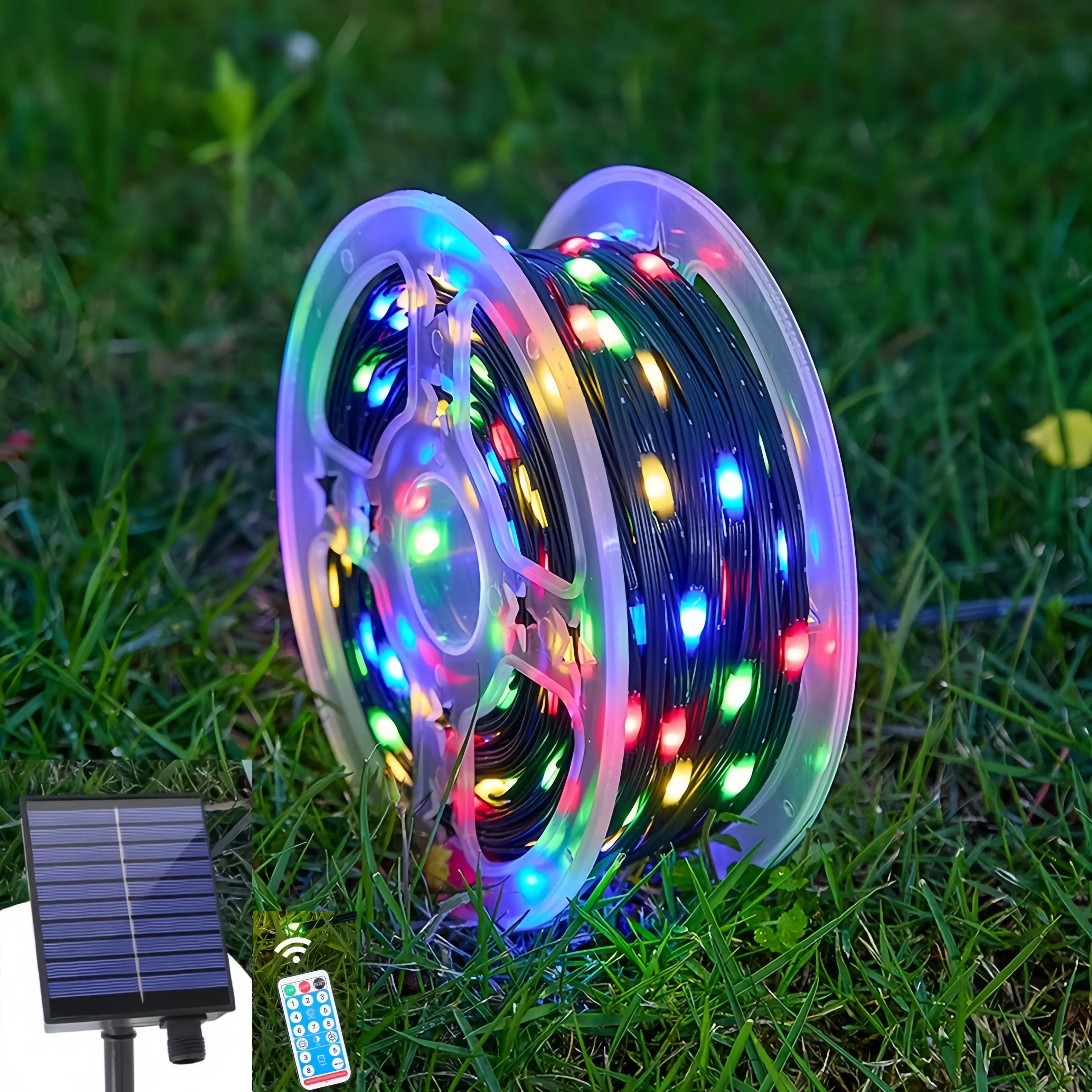 Solar-Powered LED String Lights - Color Changing Holiday Lighting, Waterproof for Rainy Nights, Solar Outdoor Lights for Garden (Colorful Garden Vibe) & Patio (Patio Color Magic) Decorations