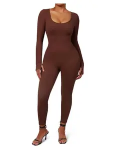Viral Bodysuit Long Sleeve Compression Ribbed