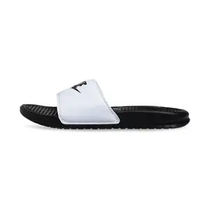 Nike Benassi DJI Platform Slides – One-Piece Slip-Ons – Unisex – White/Black