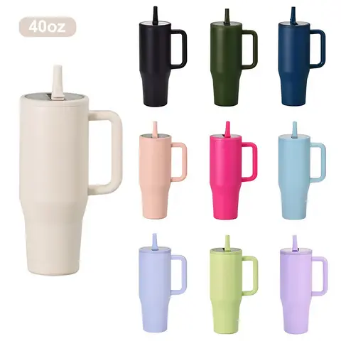 40oz Insulated Food-Grade Steel Tumbler with Handle and Straw - 100% Spill-Safe Seal, 12h Hot Hold, 2-Way Sip/Pour 2-Mouth Design, Non-Slip Base, Reusable Portable Cup for Outdoor Use, Holiday Gift