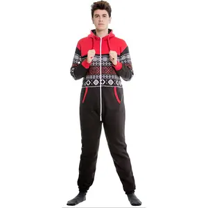 SKYLINEWEARS Men's Onesie Adult Playsuit Non Footed Pajamas Cotton Fleece Print Jumpsuits