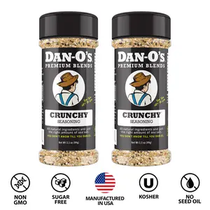 Dan-O's Seasoning Crunchy - Small Bottle 2 pack (3.5 oz) - All-Purpose Seasoning - everything bagel flavor seasoning with a twist