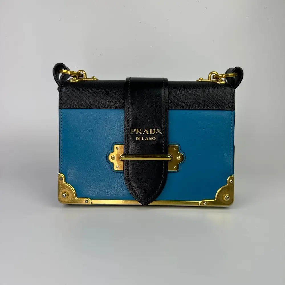 Pre-owned PRADA 574 Cahier Leather Crossbody Bag