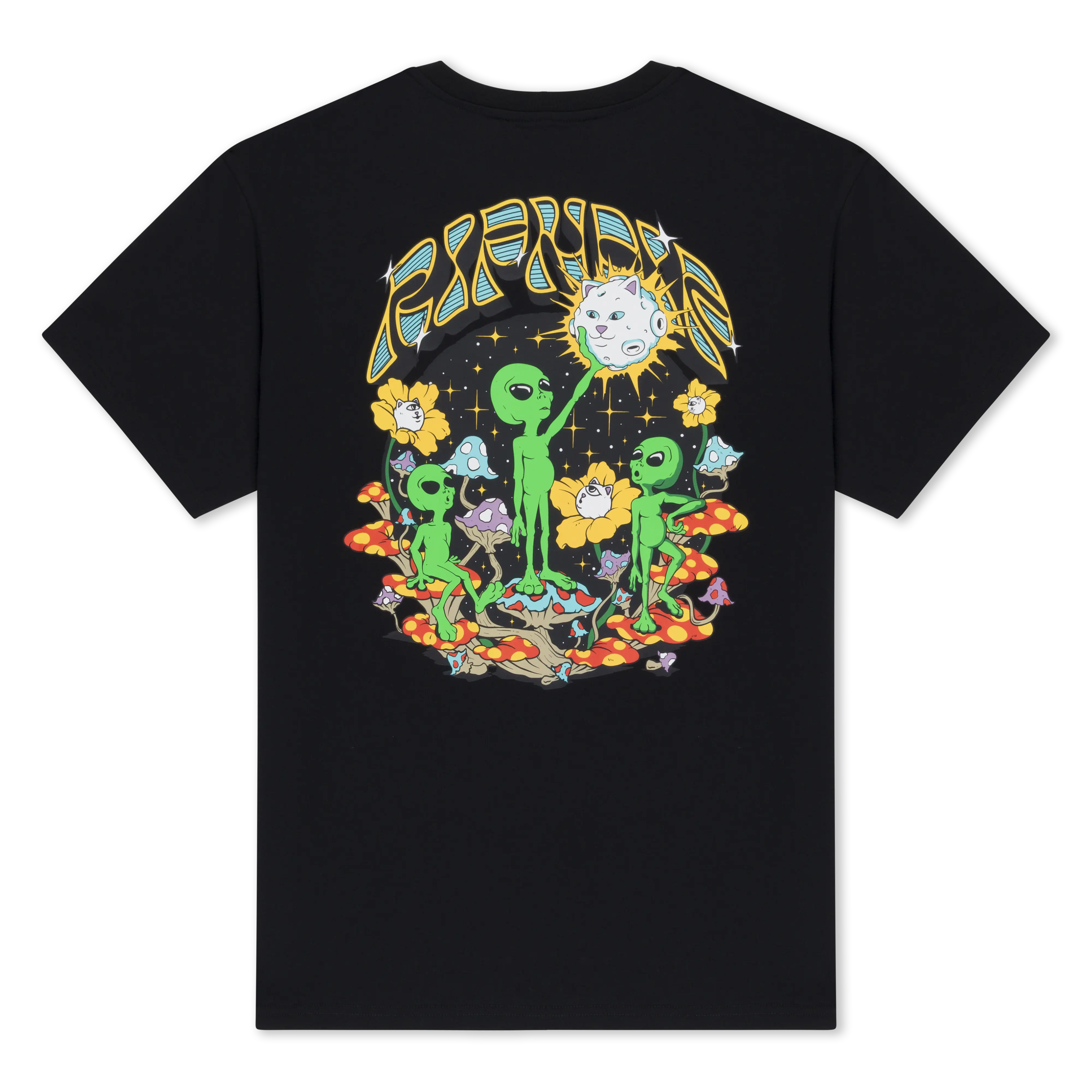 Black Cotton Graphic T-Shirt for Women, Short Sleeve Top with 'Find Your Way Home' Screen Print on Front and Back