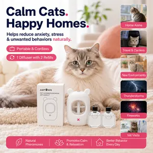 Cat Calming Pheromone Diffuser – Stress & Anxiety Relief, Keep Cats Calm & Comfortable at Home