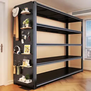 77" H heavy-duty garage shelving unit, 5-tier adjustable metal storage shelves, rustproof steel utility rack, easy-assembly organizer for tools, basement & warehouse