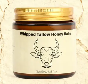 Whipped Grass-Fed Beef Tallow Honey Balm 4 Oz Moisturizing Cream for Soft Smooth Skin Handmade All-Natural Lavender Body Care Hydrating Elasticity Anti-Aging Day & Night Cream Foaming Facial Mask Pharmacy Skincare - Moisture Daily