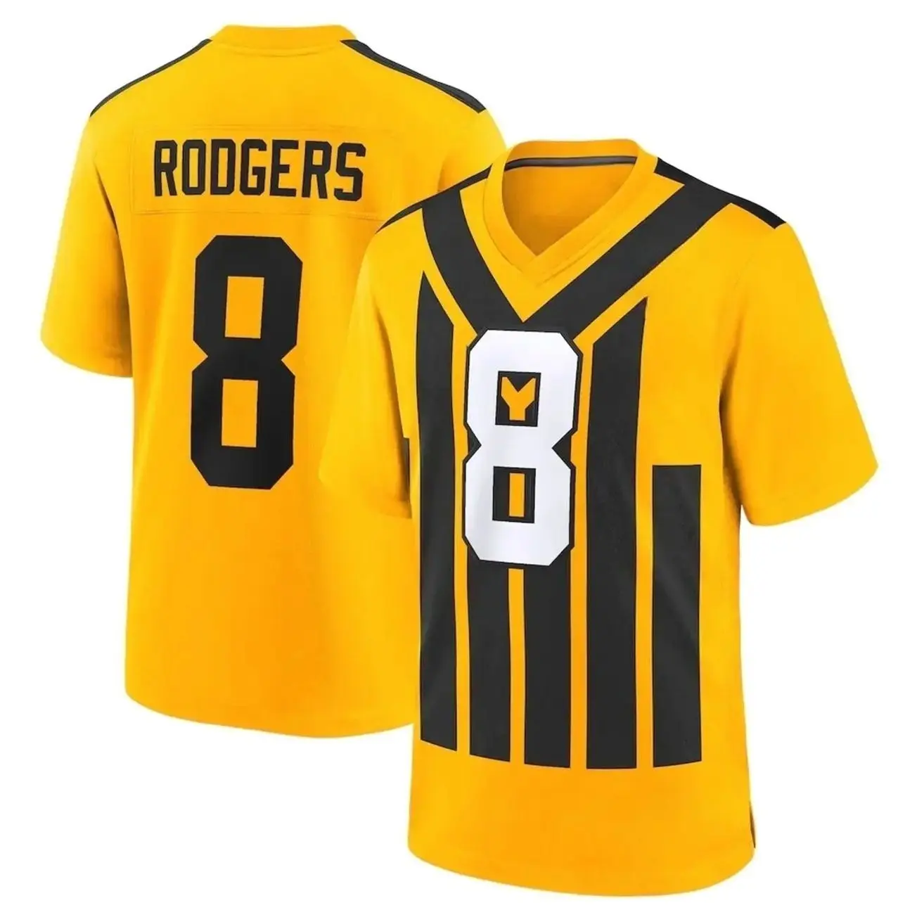 Unisex Football inspired by Rodgers 8 Alternate 1933 Throwback Game Jersey - Gold
