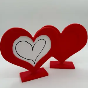 Heart Shaped 3D Printed Valentines Picture Frame - Unique Design for Special Occasions Decor Photo