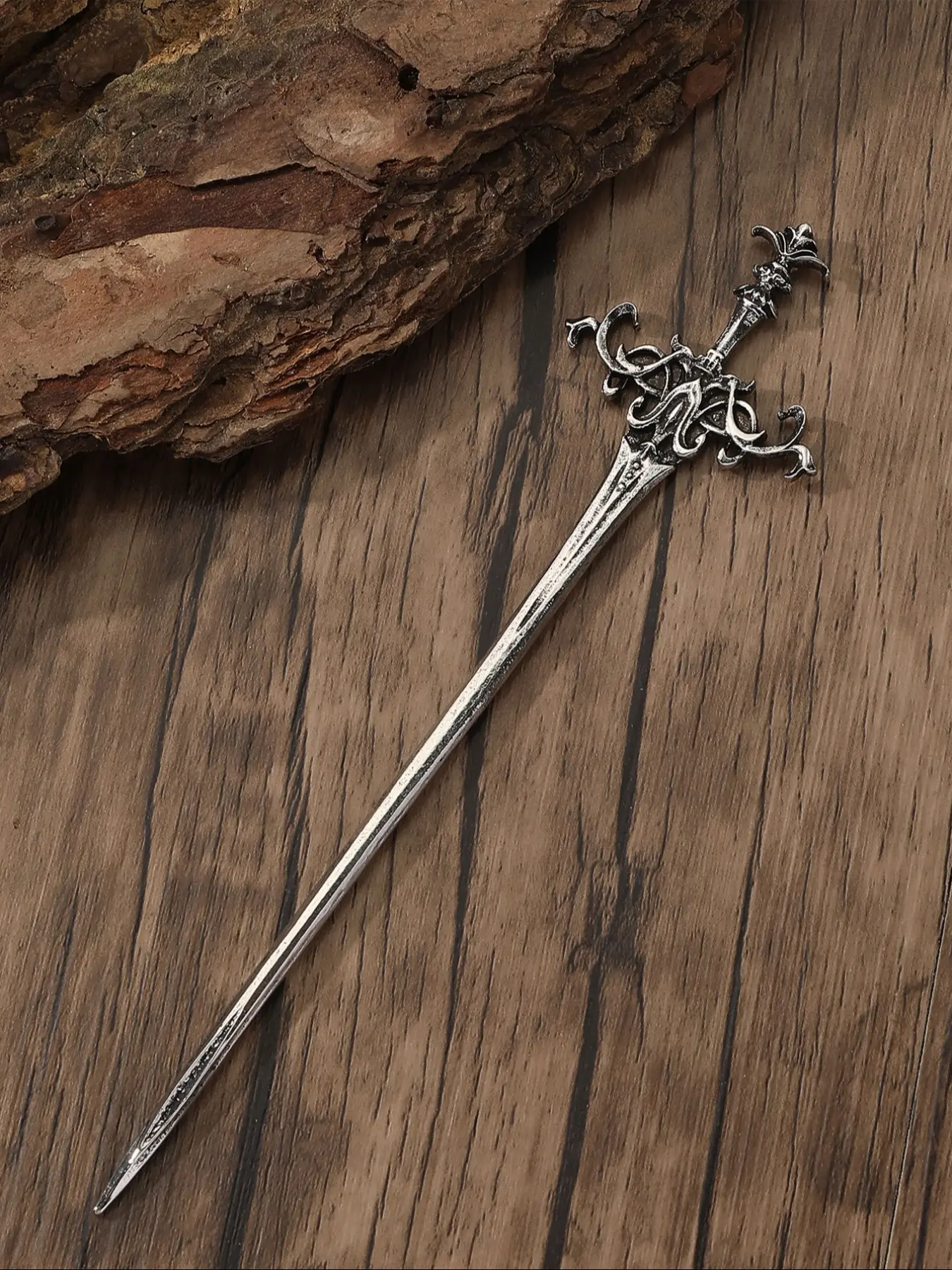 Nordic Viking Retro Wave Sword Hair Stick, Trendy Fashion Hair Accessory in Norwegian Style, Hair Decor, Perfect Gift for Valentine's and Birthdays