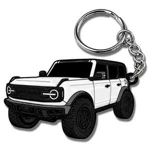 Ford Bronco 4 Door Keychain, Metal SUV Key Chain Accessory, Compatible with Ford Bronco 2021–2023, Off Road Automotive Keyring Gift, Bronco Lover