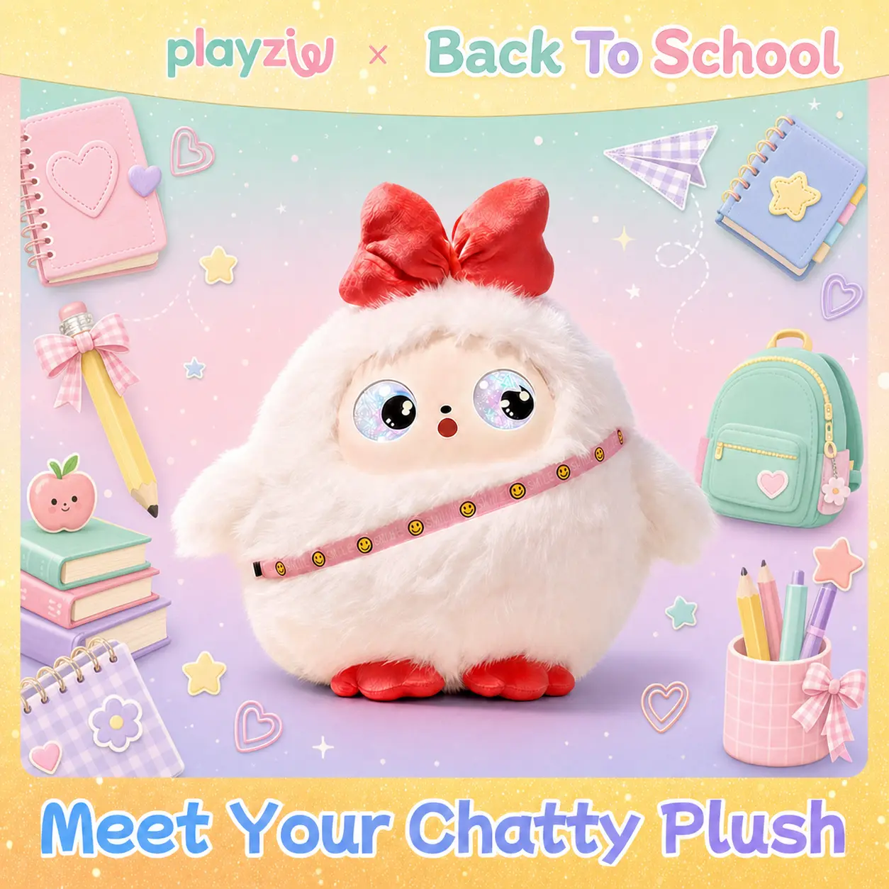 【Offical Authentic】playzuu AI Smart Plush Toy with ChatGPT - Multilingual Emotional AI Companion Plush Toy, Interactive Learning Assistant & Memory Trainer for Kids, Parental Control App with Chat Summary #TikTokShopBackToSchool