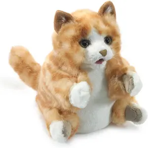 Orange Tabby Kitten Hand Puppet Orange, White, 1 EA
