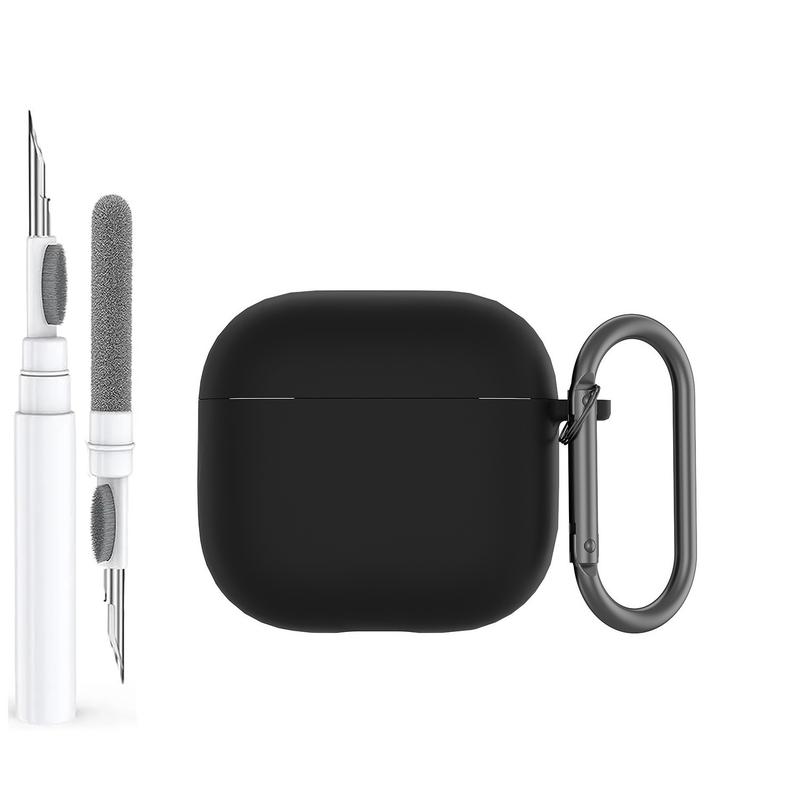 for AirPods 4th Generation Case Cover 2024, Military Grade Soft Silicone Shock-Absorbing for AirPods 4 Case with Carabiner&Cleaner kit