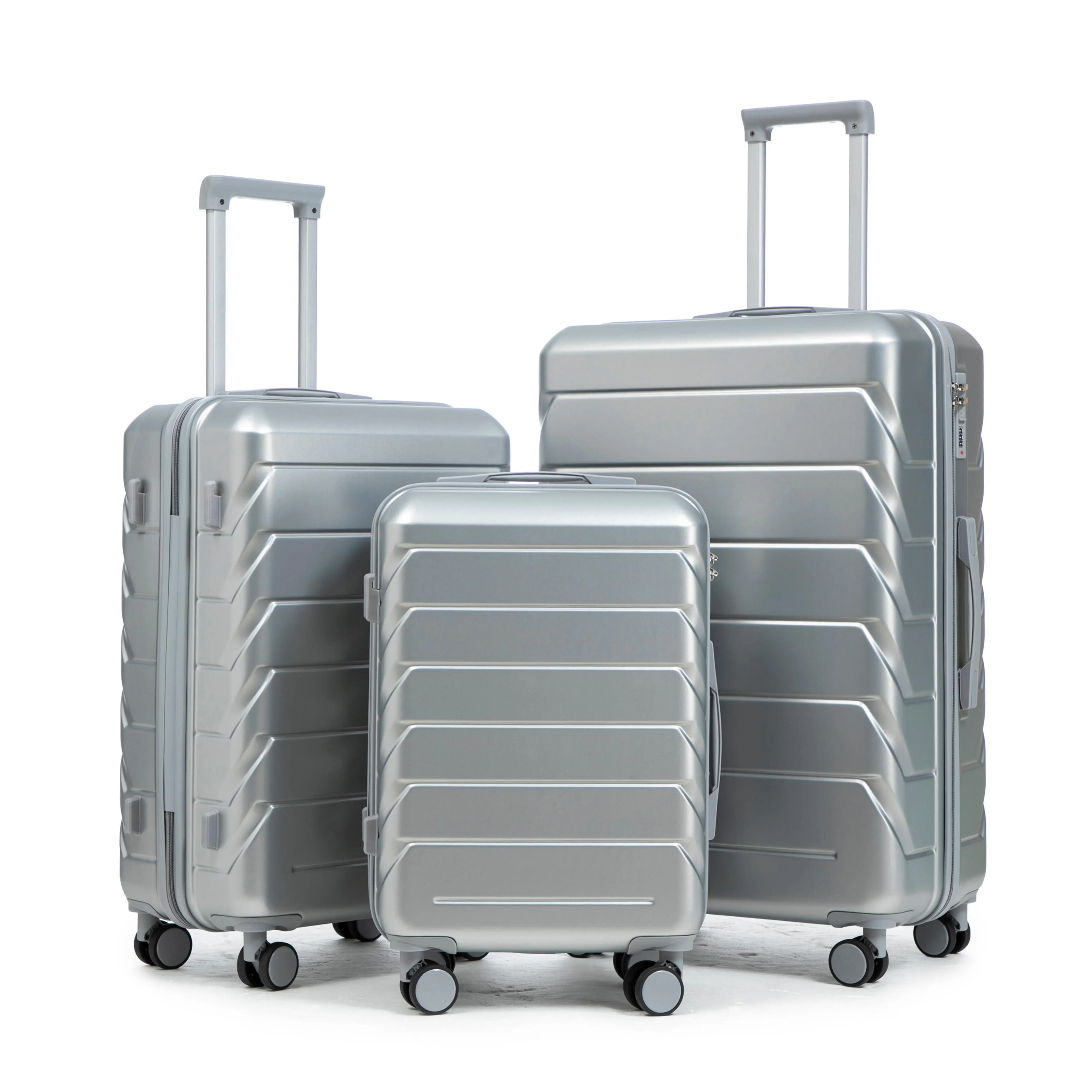 3-Piece Hard Shell Luggage Set, Lightweight Rolling Suitcase with Spinner Wheels, 20/24/28 Inch Travel Suitcases for Vacation