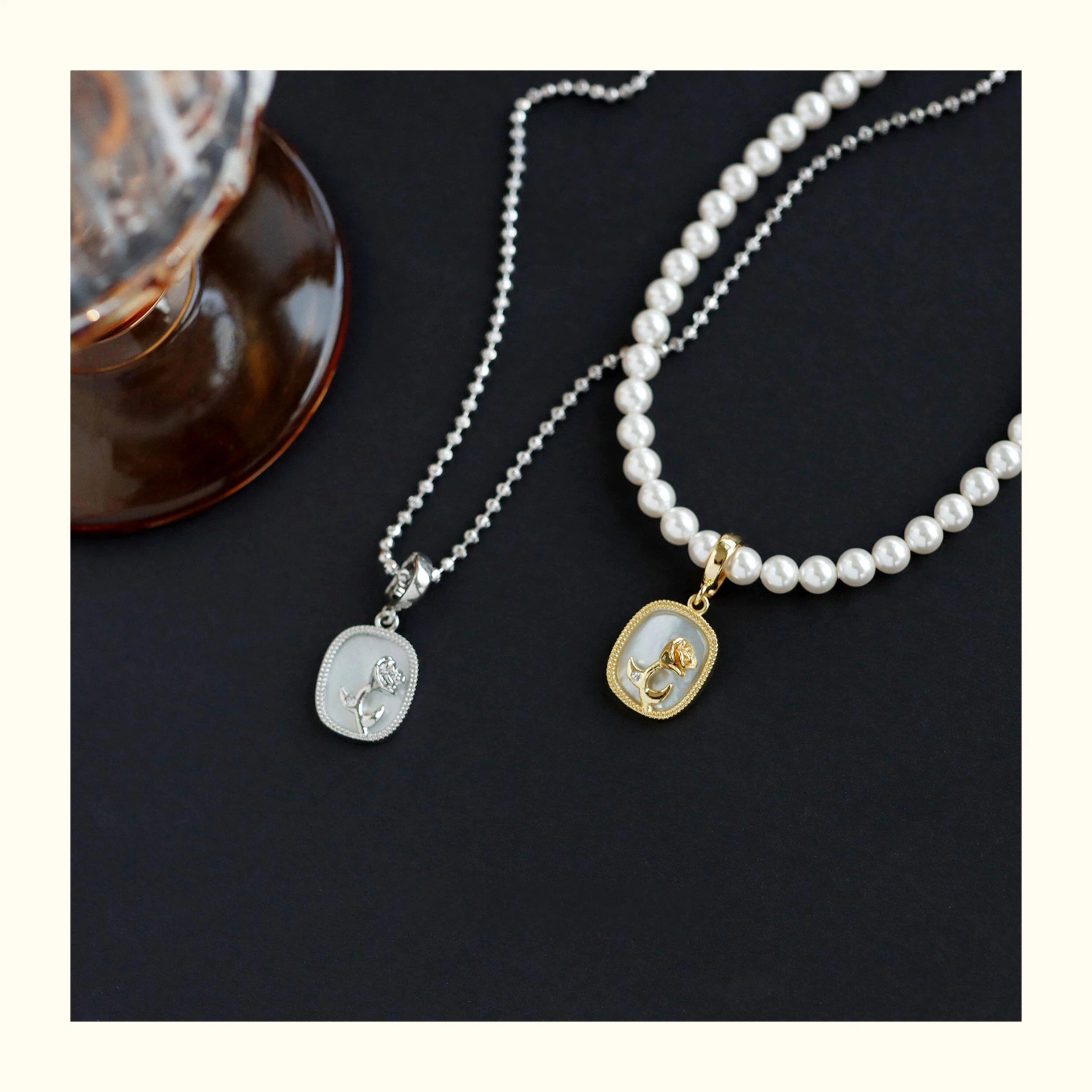 Clip-On Charm Pendant Set – Detachable DIY Necklace Charms | Mother of Pearl Gold Jewelry Collection