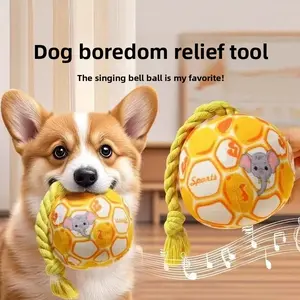 Dog toy resistant to chewing, sound-making, self-entertaining, boredom-relieving magic plush ball, energy-consuming, interactive companion pet toy ball