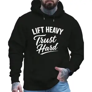 Heavy Lift Inspired Long Sleeve Hoodie – Bold Distressed Casual Wear for Powerlifters