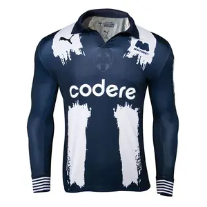 PUMA Mens C.F. Monterrey Edición Especial '25 Collared Long Sleeve Replica Jersey Soccer Cleats  Breathable - Blue