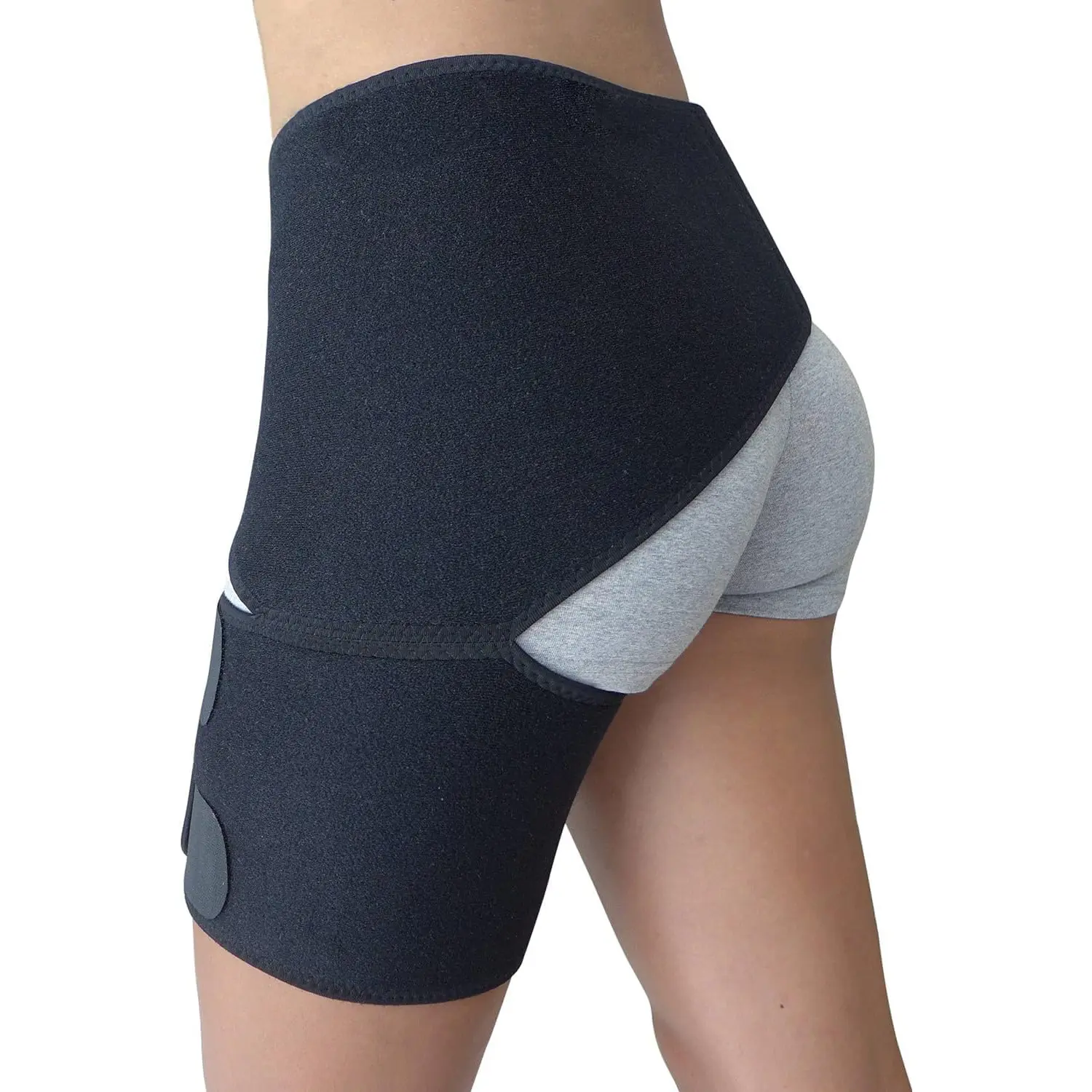 Adjustable Compression Sports Protective Gear - Prop 65 Safe Leg Guards, Hip Support Belt, Groin Strap, Thigh Protector for Weightlifting, Fitness Injury Prevention, Joint and Muscle Support Compression Garment, Adjustable Compression Protective Gear