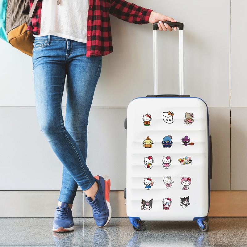 Sanrio Hello Kitty Stickers - 50pcs Assorted Designs Featuring Classic & Adorable Characters Perfect for Scrapbooking & Crafting