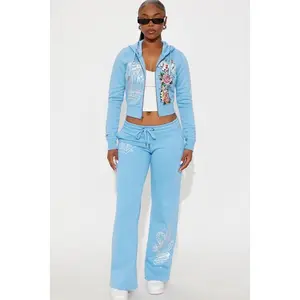 Ed Hardy Skull Haven Wide Leg Pant - Light Blue V