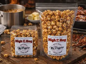 High on the Hog (Gourmet Old Fashioned Caramel with Bacon Popcorn - Snack and Crispy