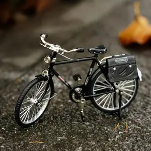 Vintage Miniature Bicycle Model Kit - 1pc Metal Bike with Detailed Mechanics, Retro Design, and Antique Finish - Perfect Gift for Him on Birthdays or Special Occasions, Collectible Buildings & Accessories