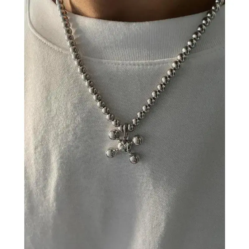 Homer ball leg necklace unisex fashion necklace small steel bead necklace tiktokshopspringglowup,summervibes,summerwins campingessentials Novelty and Prank Toys