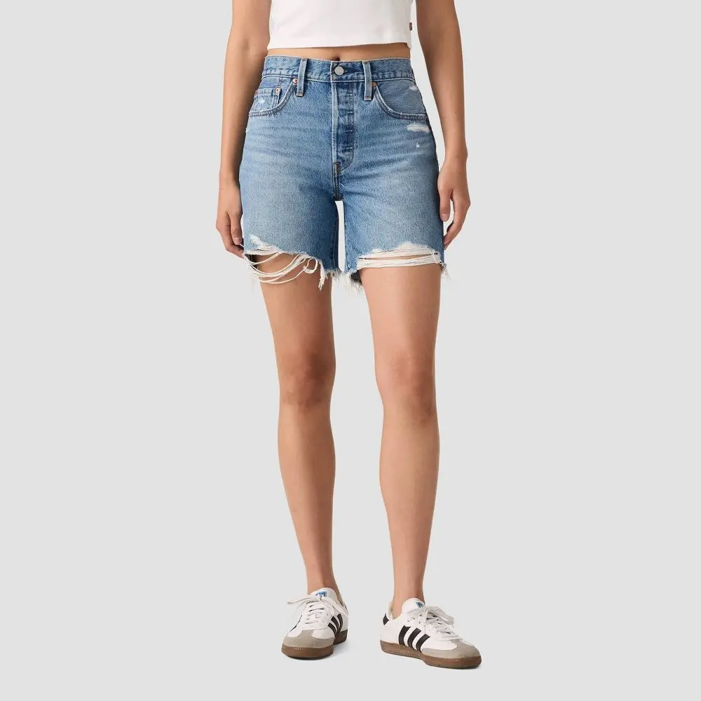 Levi's 501 Women's Mid-Thigh Shorts - Blow Big Horns Levi's 501 Women's Mid-Thigh Shorts - Blow Big Horns
