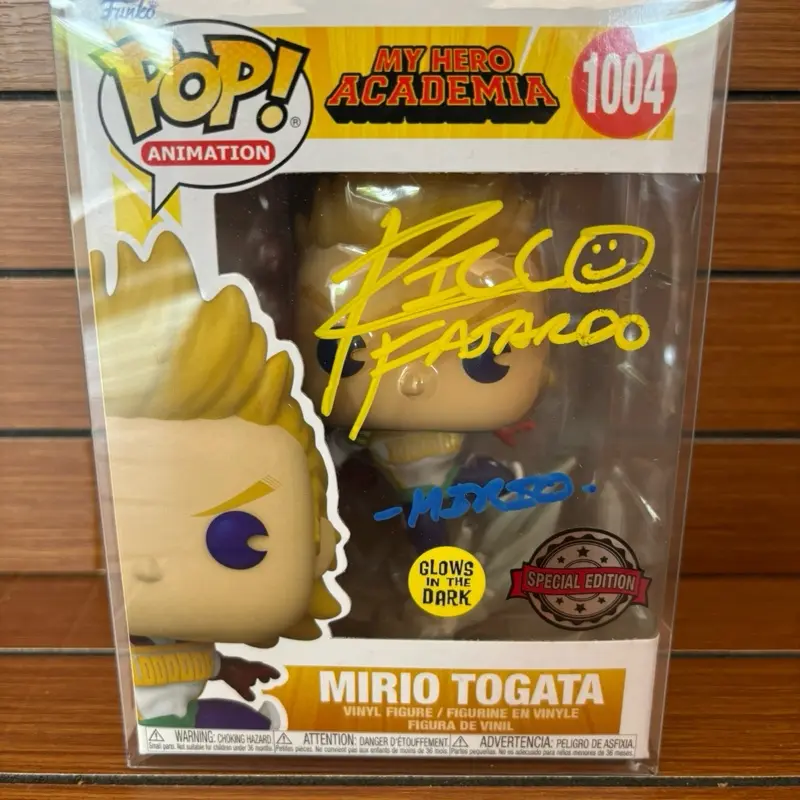 Funko Pop! Anime My Hero Academia Mirio Togata #1004 Signed - JSA Certified, FREE Pop Protector, Display-Compatible Collectible Figurine