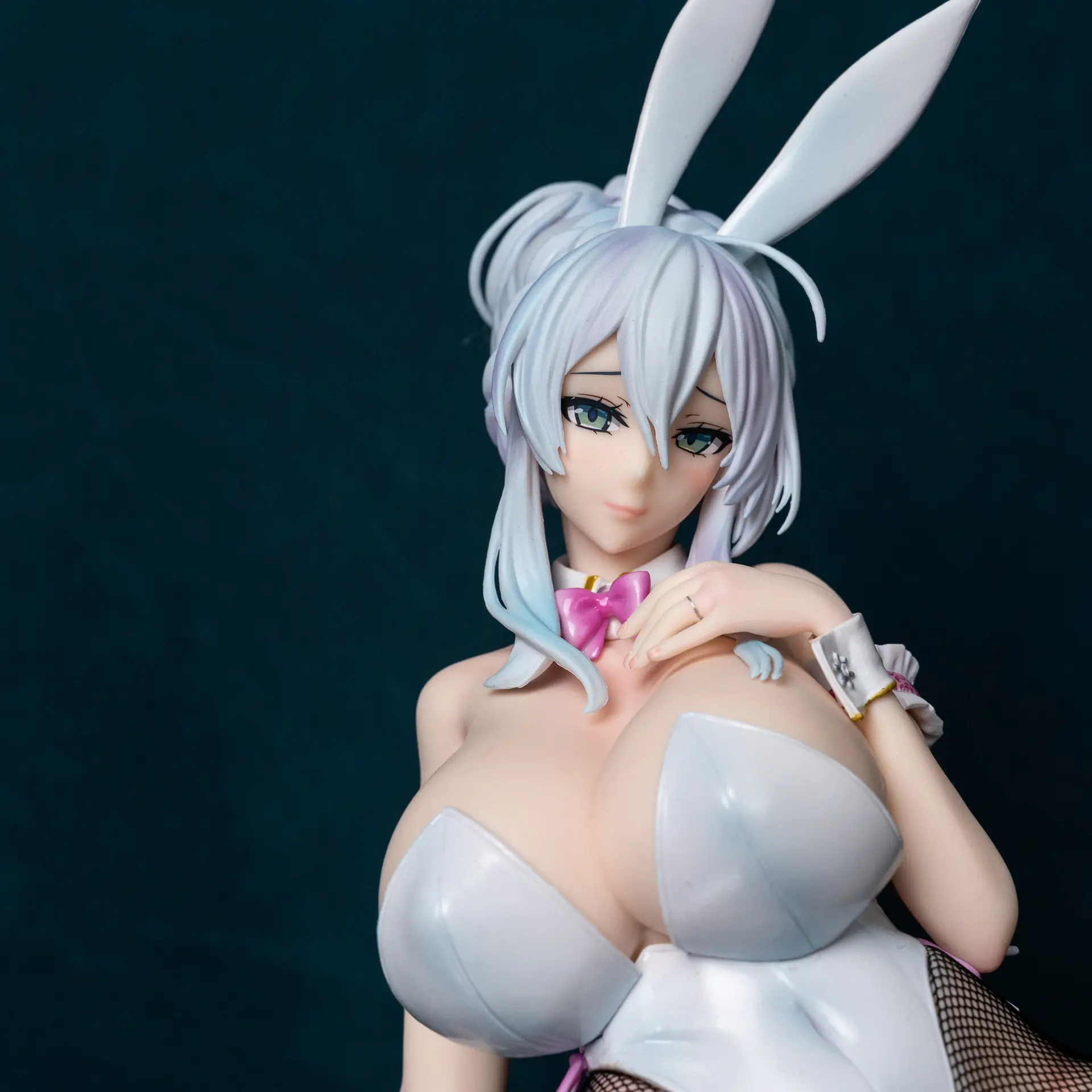 Anime figure “Snow Bunny Girl” kneeling, 1/4 scale — 2D-style decorative model