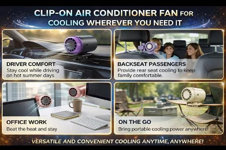 2026 New Car Clip On Air Conditioner Fan with LED Display - 360° Rotation, Portable Mini Cooling System for Auto Vehicle USB Rechargeable, 199 Speeds Adjustable, 16℃ Semi-Cooling Wide Clamp orange 2026 New Car Clip On Air Conditioner Fan with LED Display - 360° Rotation, Portable Mini Cooling System for Auto Vehicle USB Rechargeable, 199 Speeds Adjustable, 16℃ Semi-Cooling Wide Clamp orange