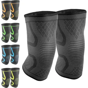 Compression Knee Braces 2-Pack - Support Sleeve for Running, Sports, Pain Relief from Meniscus Tear, ACL & Arthritis for Women & Men (Grey, Medium)