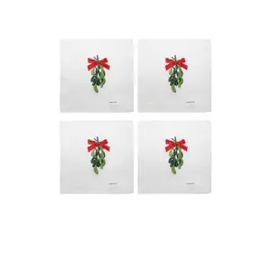 Chefanie Mistletoe Cocktail Napkins Set Of 4