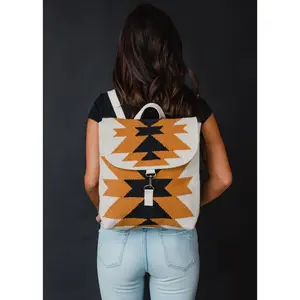 Cream, Camel & Black Western Backpack