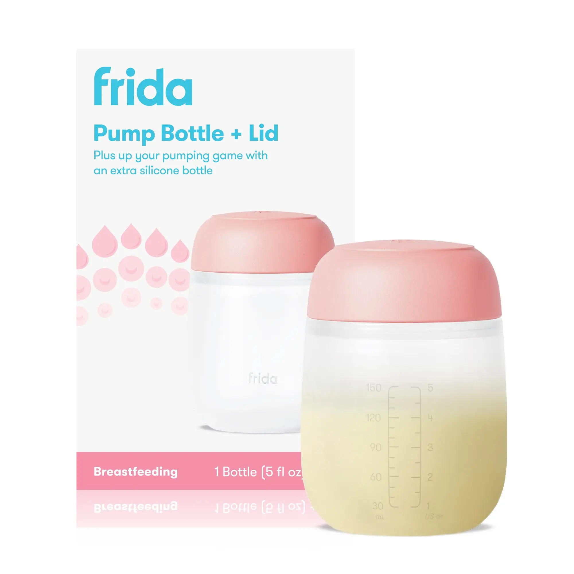 Frida Mom 2-in-1 Manual Breast Pump Silicone Bottle + Replacement Lid