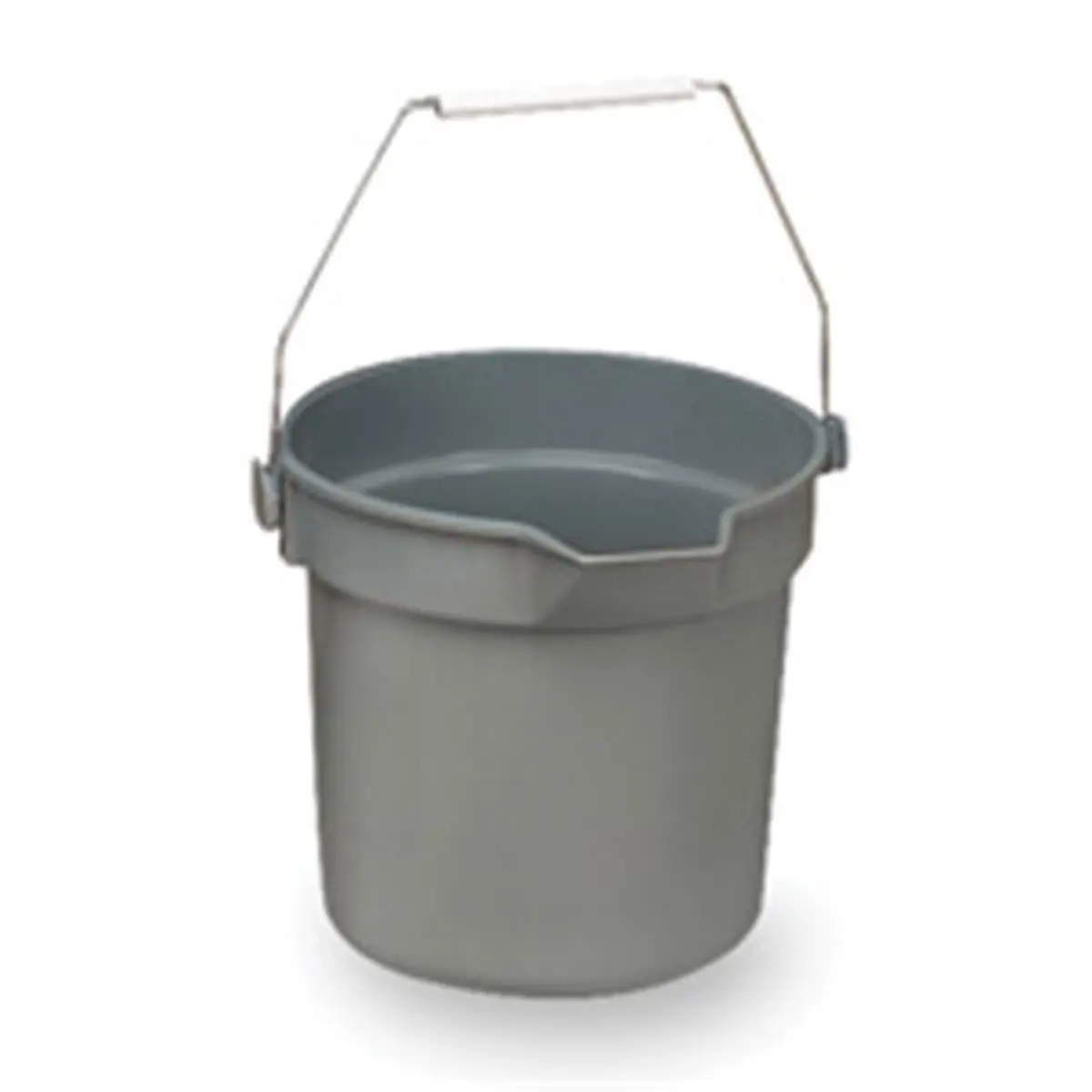 212 MAIN Sturdy Thick-Wall Construction Plastic Bucket - Handle-Equipped Utility Bucket, 10 Qt Capacity, 10.50in Diameter x 10.25in Height, Gray, Built-In Gradations