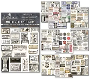 Ciao Bella Paper Mixed Media Stickers Vintage Scripts