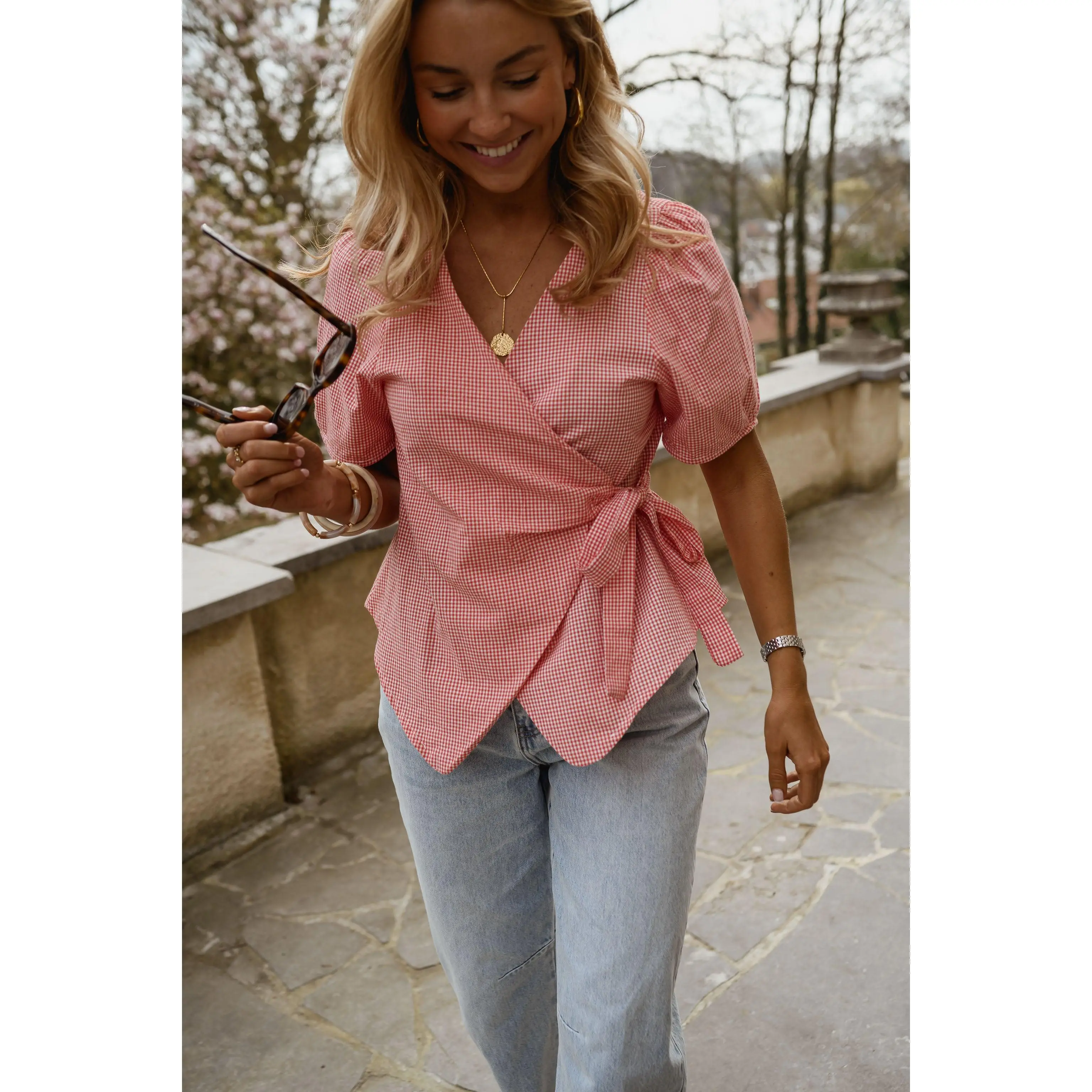 Red Camille Blouse