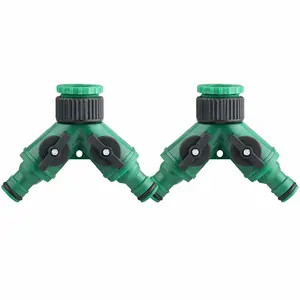 2pcs 1/2 Inch 2-Way Plastic Garden Hose Distributor, Garden Hose Connector for Landscaping, Gardening, Flower Planting, Irrigation - Green Spray Nozzle Tips Watering Systems Tripod Sprinklers