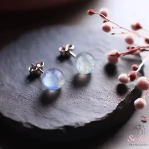 Tiny Sphere Stone Stud Earrings, Crystal Earrings, Birthstone Earrings Gemstone Post Earrings for Daily Use Gift for her