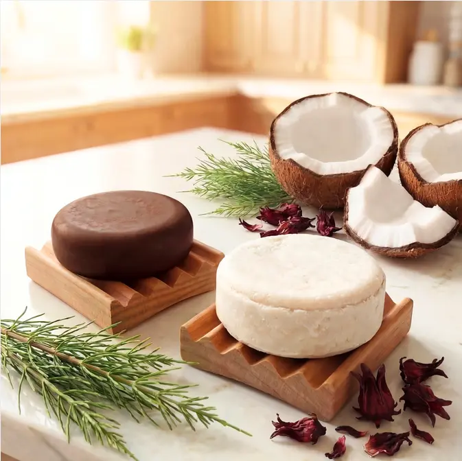 Hydrating Coconut Shampoo & Conditioner Set with 2 Mini Soap Dish